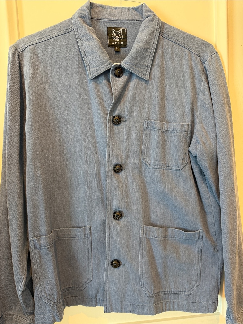 WOLF Light Blue Men's Button-Front Chore Coat